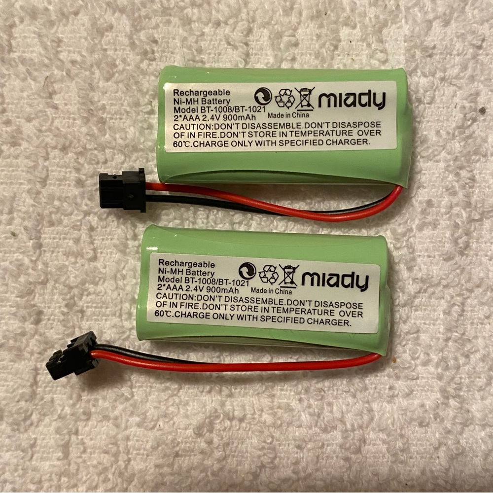 Miady Uniden/Sanyo Cordless Home Phone Replacement NiMh Battery 2.4V 2AAA 2 Pack